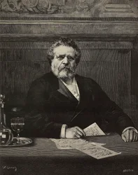 Portrait of Giosue Carducci, Italian Poet and Writer, Nobel Laureate in 1906