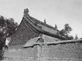 Tsing Yang Shu, Shantung, Hall with Glazed Terra Cotta Reliefs in the Temple of the Tai Shan Goddess