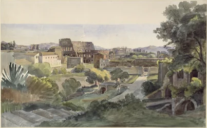 View of the Roman Forum with Colosseum towards Lateran