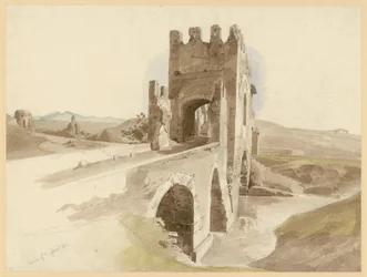 The Campagna with a Stone Bridge over the Tiber near Rome