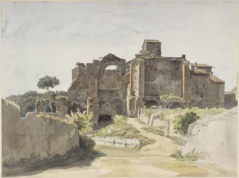 Church Ruin with More Recently Attached Residential Buildings in Albano