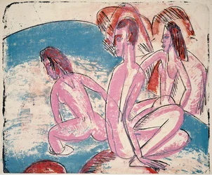 Three Bathers by Stones, 1913