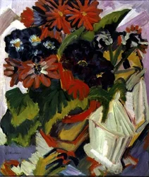 Bouquet of Flowers with a Sugar Bowl