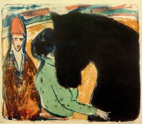 E. L. Kirchner, Black Stallion, Female Rider and Clown