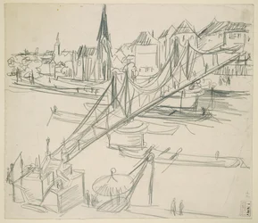 "Eiserner Steg" in Frankfurt am Main with a View of Sachsenhausen