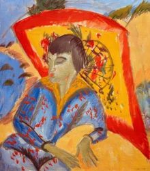 Erna with Japanese Umbrella (Japanese Woman)