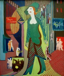 Woman Crossing the Night Street; Night Woman