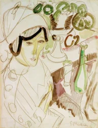 Woman with Round Hat (Erna)