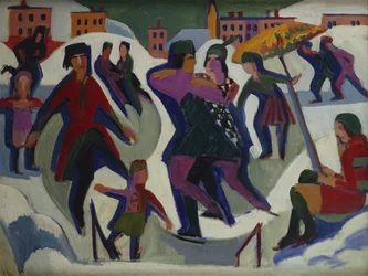 Ice Skating Rink with Skaters