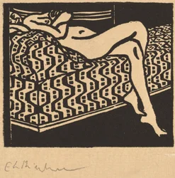 Nude Girl Lying on a Sofa