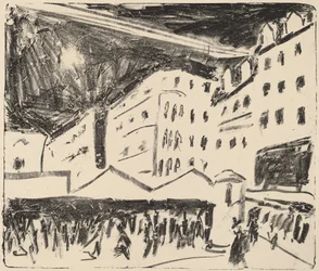 Old Market in Dresden with Annual Fair