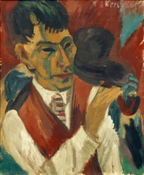 Otto Mueller with Pipe