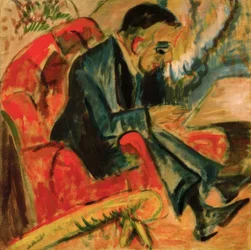 Seated Man on Park Bench