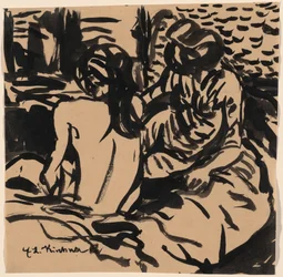 Two Nudes on a Bed (Isabella and a Younger Girl)