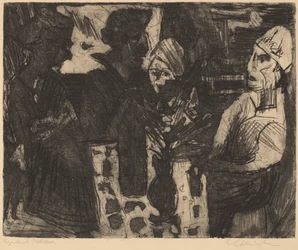 Women at a Table in a Room (recto) / Nude Woman (verso)