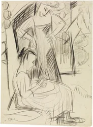 Two Girls in Front of the House