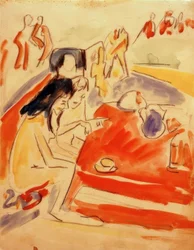 Two Girls Sitting at a Table