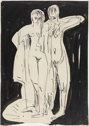 Two Standing Nudes Drying Themselves