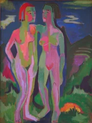 Two Female Nudes in Landscape