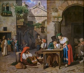 A Roman Scribe reading a Letter to a Young Woman