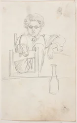 Ernst Meyer with Legs Thrown Over a Chair Back