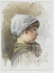 Study of the Head of a Young Girl, in Profile