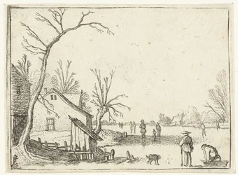 Farm by Frozen River and Skaters on the Ice (Small Landscapes)