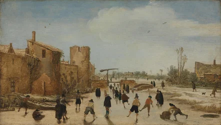 Ice skating on the moat
