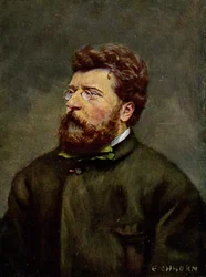 Music. The French composer Georges Bizet. Illustration by Georges Bizet, Austria, c.1900
