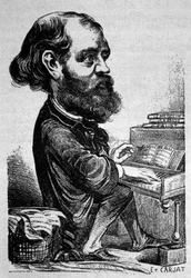 Charles Gounod, French composer, Caricature by Etienne Carjat.
