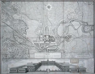 Map of the town of Rastadt, its surroundings and the Schloss