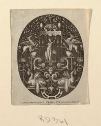 Athena, from Grotesques on Black Ground, Divinities and Allegories