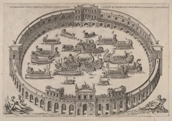 Naval Engagement Set Inside a Roman Arena