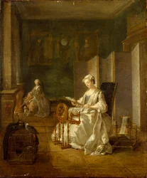 Interior with Two Women, Late 1730s-Early 1740s