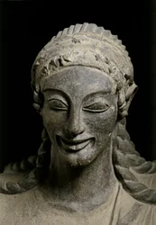 ETRUSCAN ART: Apollo (detail). c. 510-490 BC. From Veii, sanctuary
