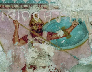 Painting of Sarcophagus of Amazons from Tarquinia