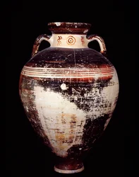 Etruscan civilization: attic amphora of type SOS, from Cerveteri, necropolis of Monte Abatone, Italy - 675-625 BC