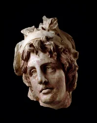 Etruscan civilization: feminine head of the Amazon. 2nd century BC. From Arezzo. Arezzo, Museo Archeologico G.Clinio Mecenate