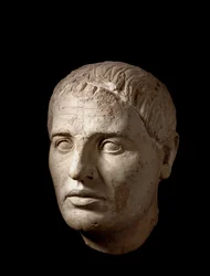 Head of a man, in light clay, 2nd century BC