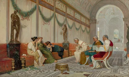 Interior of Roman Building with Figures