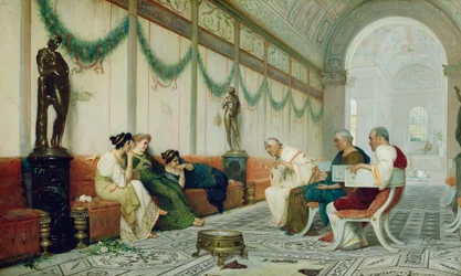 Interior of Roman Building with Figures, c.1880