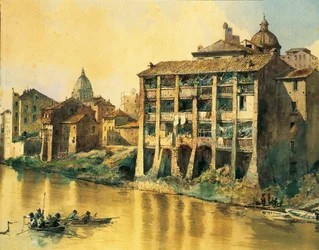 Old Houses Along Tiber River