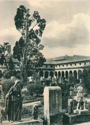 Garden in the Museum of the Baths of Diocletian, Rome, Italy