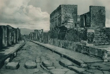 Street between ruins, Pompeii, Italy