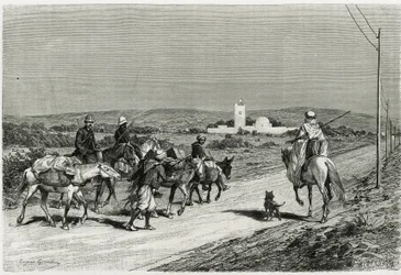 Our trailer is moving. Engraved by Eugene Girardet, to illustrate the story 