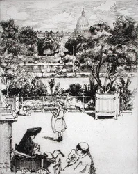 Parisian park, from Du Ier au XXeme: Les Arondissements de Paris..., published 1903