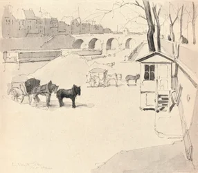 The Pont Marie - Horses and Carts