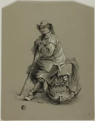 Fisherman Seated on Lobster Pot