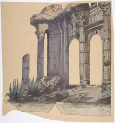 Design for a Stage Set at the Opéra, Paris: Columned Exterior