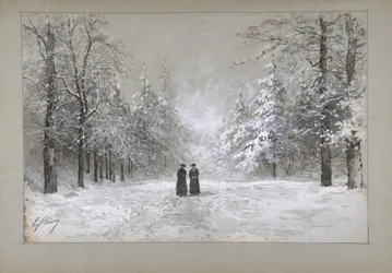 Winter Scene with Two Men